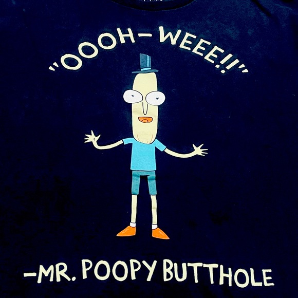 Other - Mr. Poopy Butthole Rick & Morty Adult Swim Black T-Shirt Mens Large Tee
